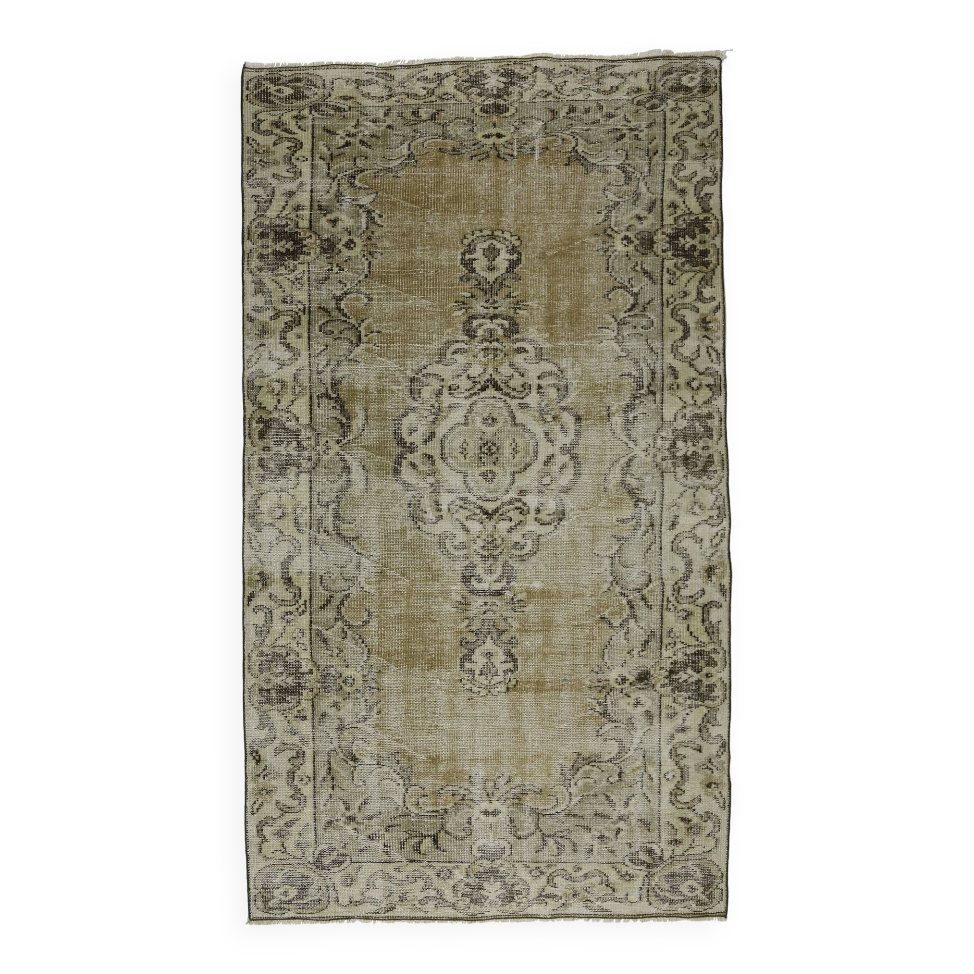 Turkish Anatolian Handmade Vintage Rug 255 cm x 145 cm