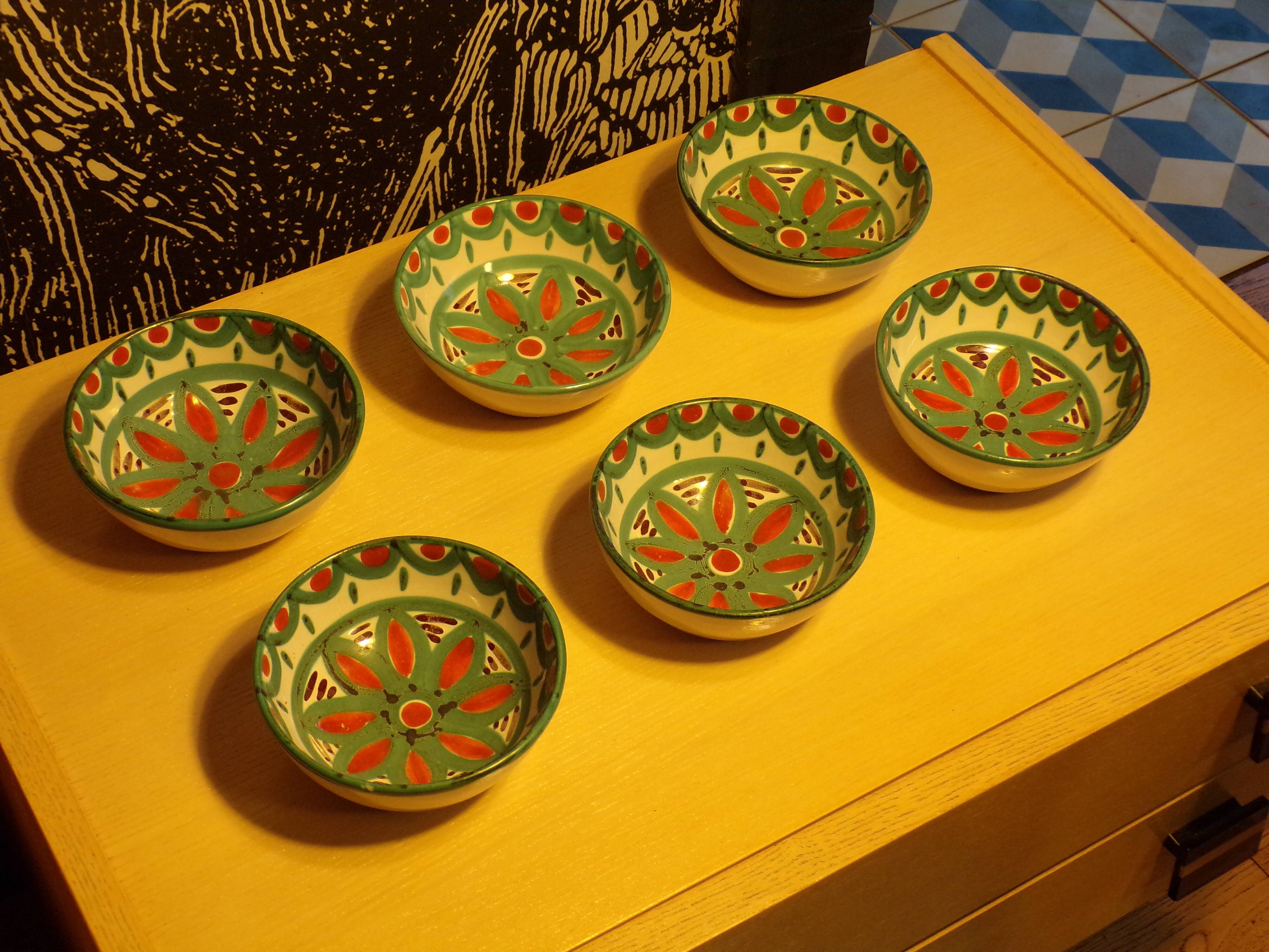6 ceramic bowls by Antoine Fazio Vallauris