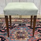 1950s English vanity stool in walnut.