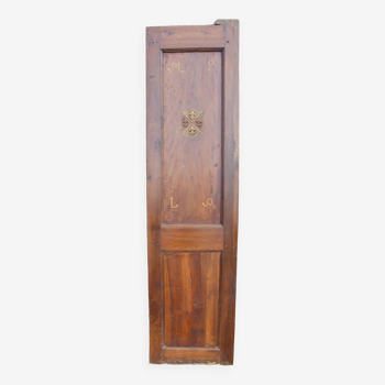 Walnut Door Fleurs De Lys And Initials Mp & La