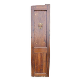 Walnut Door Fleurs De Lys And Initials Mp & La