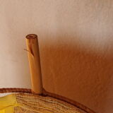 Louis Sognot, table lamp in bamboo and cotton from the 60s.