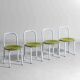 Set of four Italian postmodern metal chairs with sculpted seats, 1980s