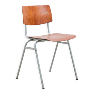 Vintage chair Ahrend light gray oak, stackable