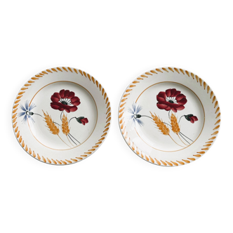 Earthenware dessert plates from Onnaing 'Beauce'.