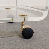 Plexiglas coffee table with wheels from the 70s/80s David Lange