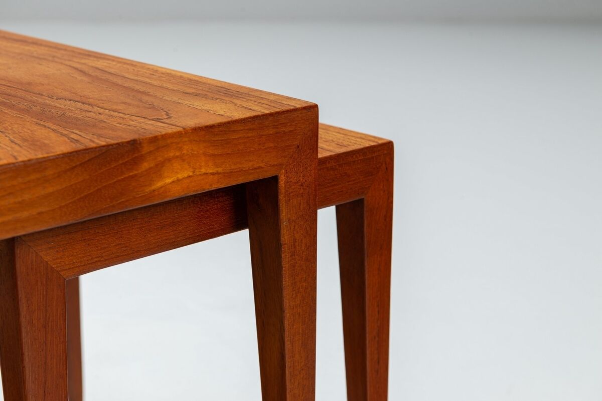 3 tables gigognes en teck par Severin Hansen pour Haslev, Danemark 1960