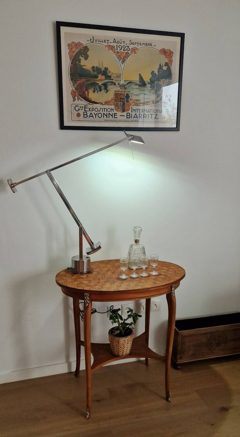 Mid-20th century marquetry pedestal table