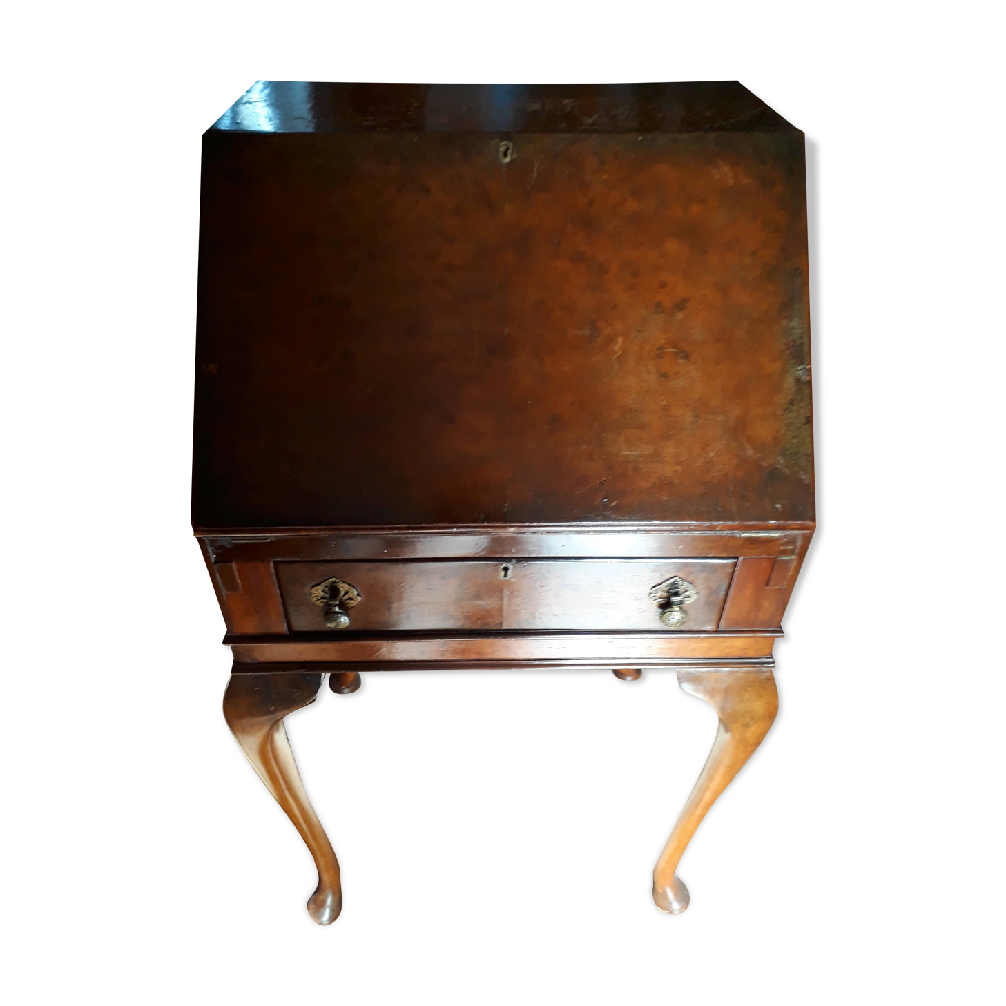 Antique secretary with drop-leaf flap