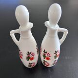 Pair of floral-decorated bottles