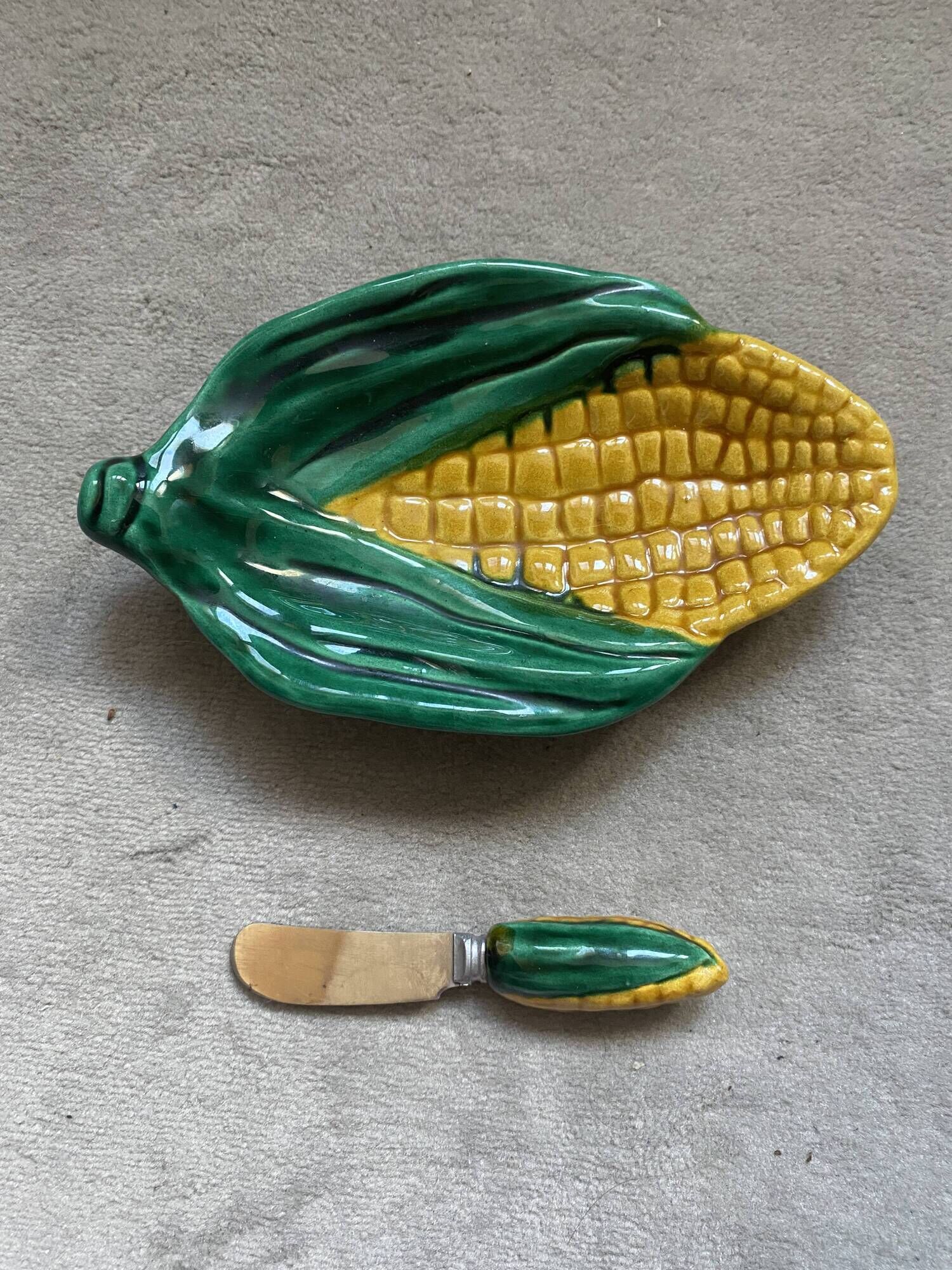 Butter dish with ceramic butter knife from vallauris