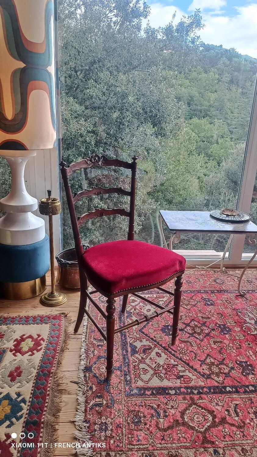 Rare chaise de chambre Napoléon III (1870/80), de style anglais