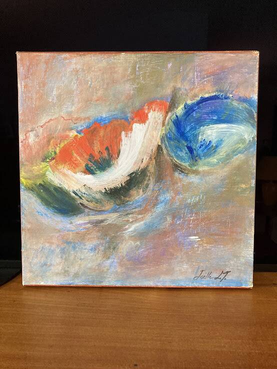 Semi-abstract painting "Flowers" 30 x 30