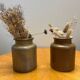 Set of two vintage stoneware pots