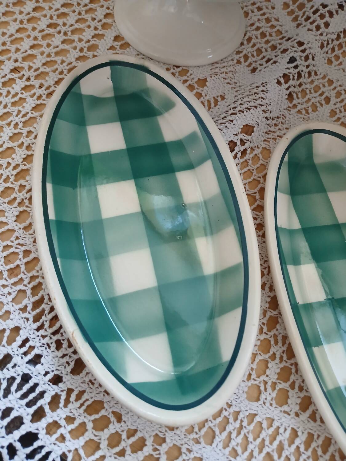 Set of antique Scottish tile dishes