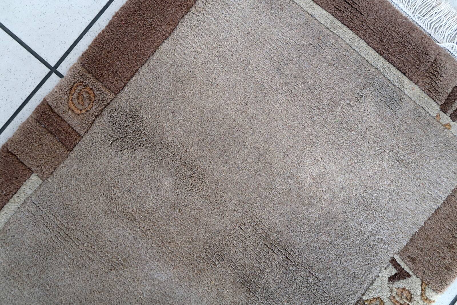 Tapis Vintage Khaden Tibétain en Laine (74cm x 139cm), Années 1970, Éléganc