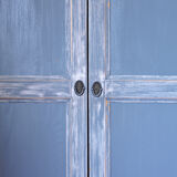 Grey blue wardrobe skated in solid pine
