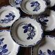 10 assiettes plates roses bleus Bastia Sarreguemines Art Déco