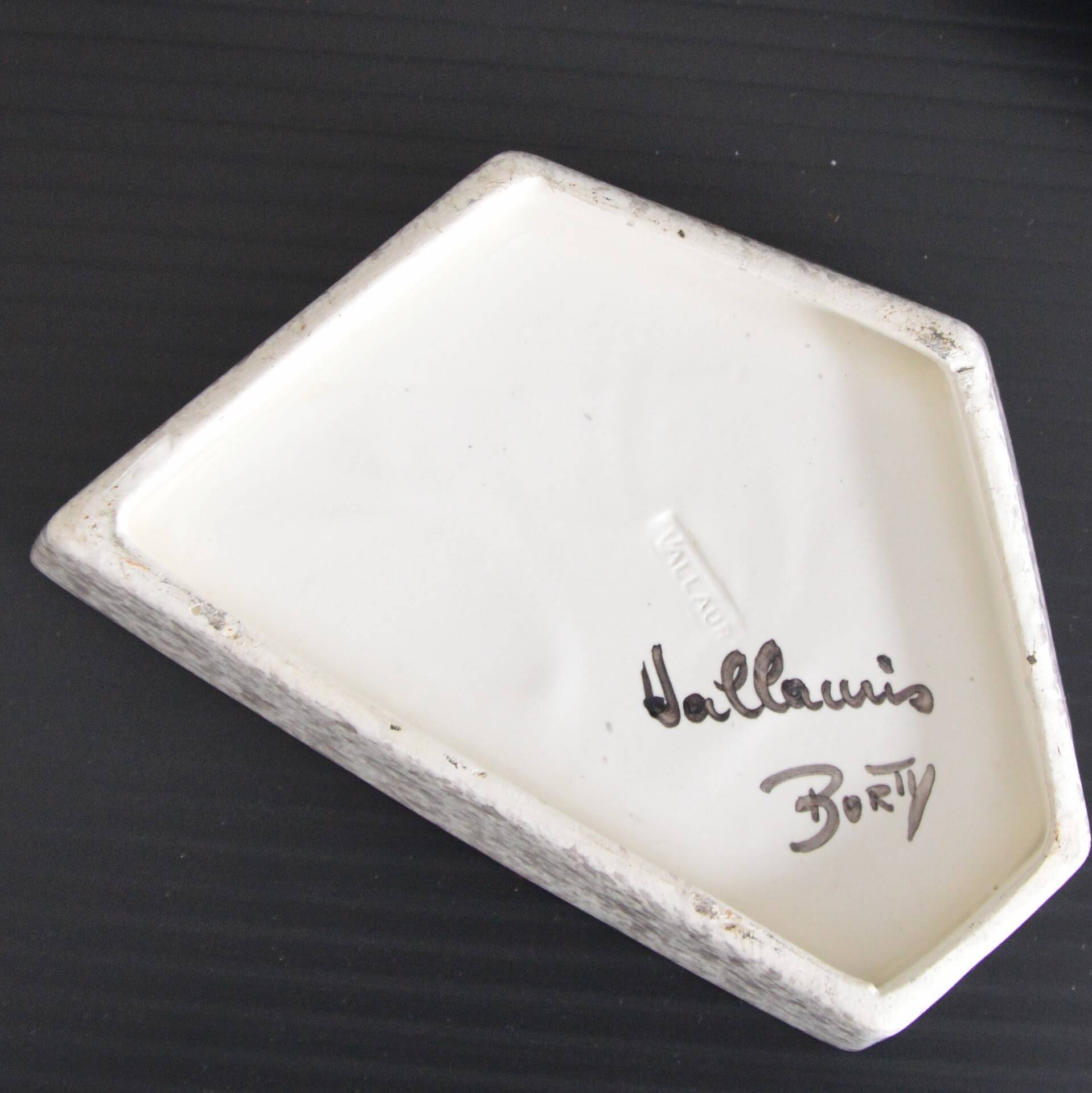 Ceramic plateau from Vallauris Borty 1950-1960 vintage