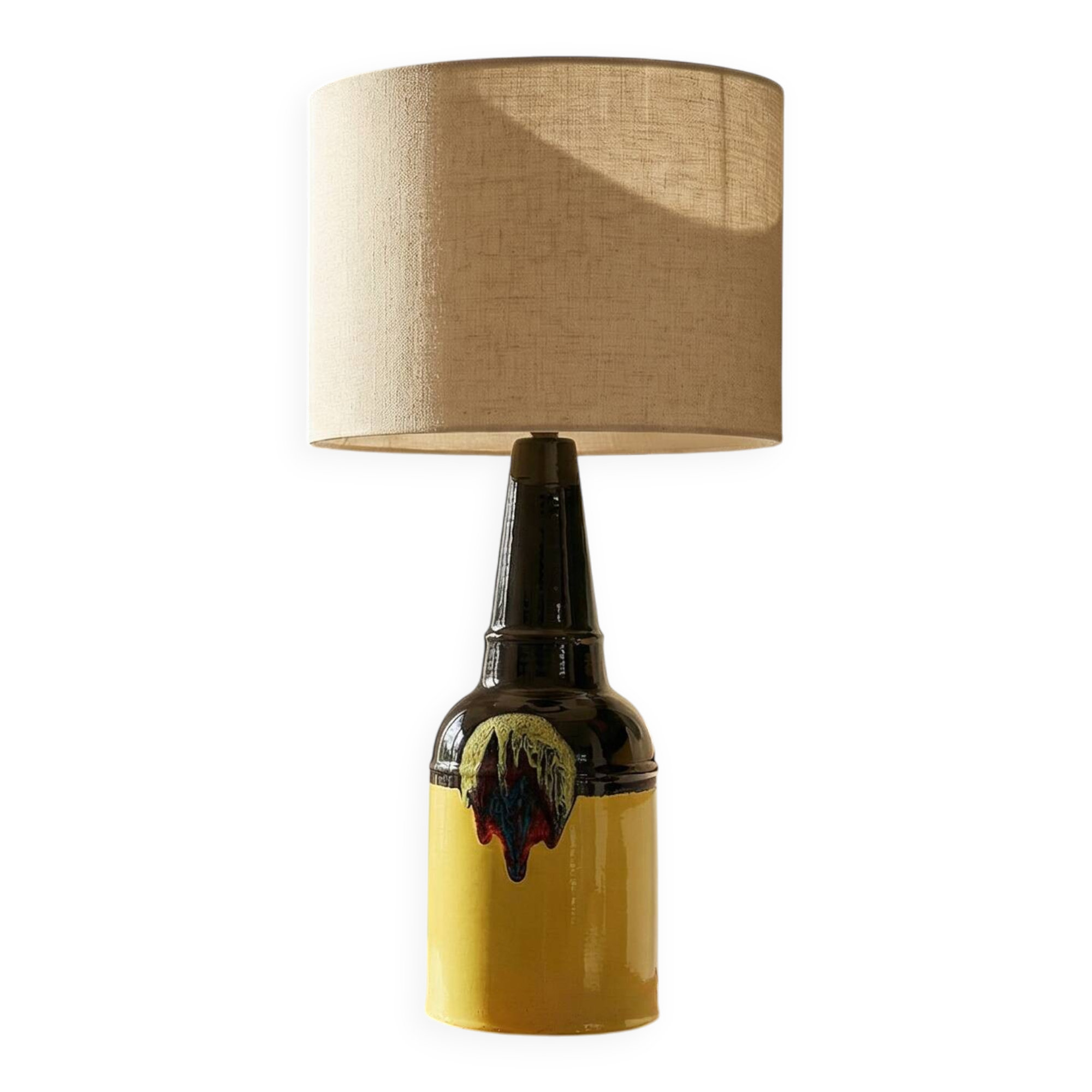 Bjørn Wiinblad Rosenthal Ceramic Table Lamp Yellow Glaze Denmark 1970s