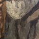 Oil on panel portrait of elderly man with pipe signed