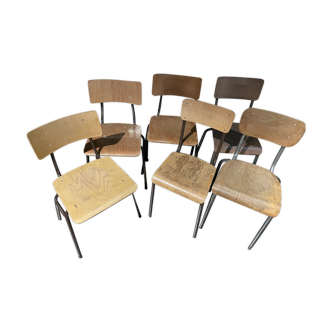 Lot de 6 chaises d'écolier