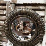 Miroir convexe pétale doré 22cm
