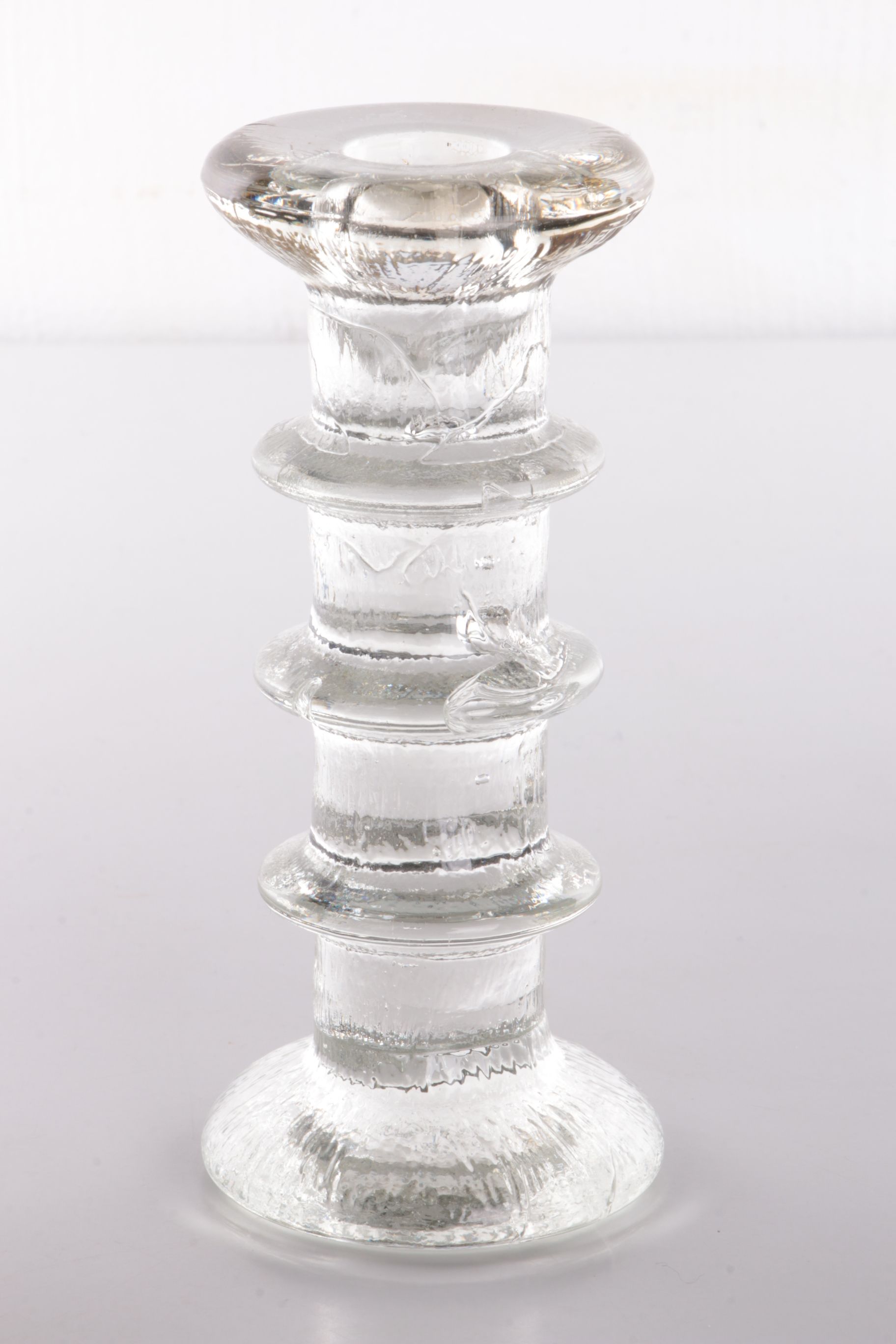 Vintage set of 2 glass candlesticks design by staffan gellerstedt 1960s
