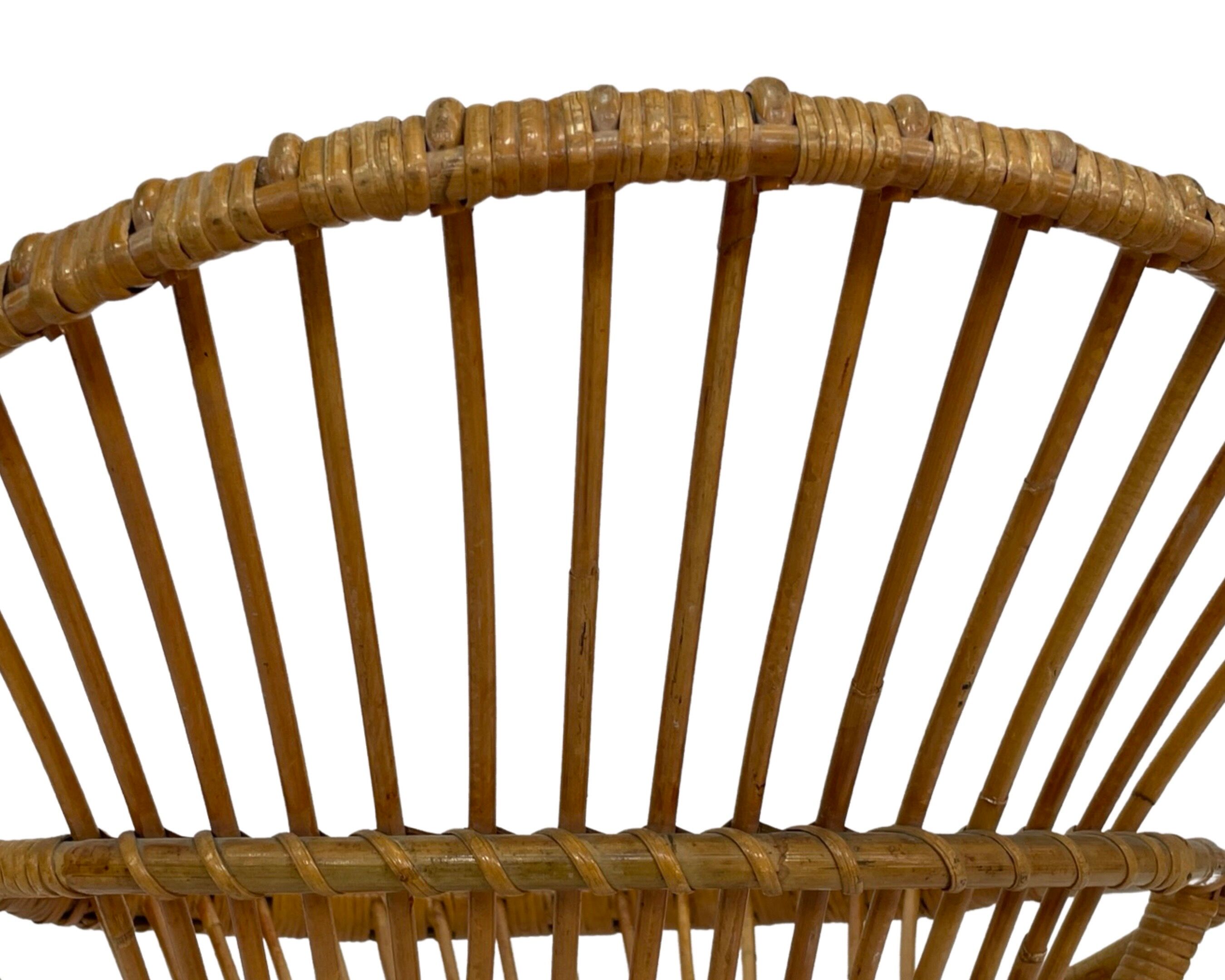 Vintage rattan chair by Dirk van Sliedregt Rohe Noordwolde 1960 in the Netherlands