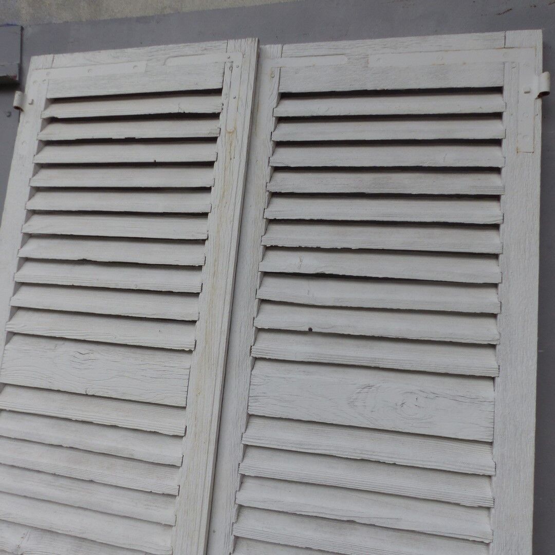 Old wooden shutters louvers 2 leafs