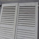 Old wooden shutters louvers 2 leafs