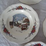 5 assiettes creuses H.Loux Sarreguemines Obernai