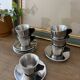 Ikea trivsel vintage 90s espresso coffee service – stainless steel – set of