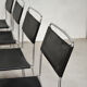 Set of 8 Italian Chairs in leather and steel, 1970