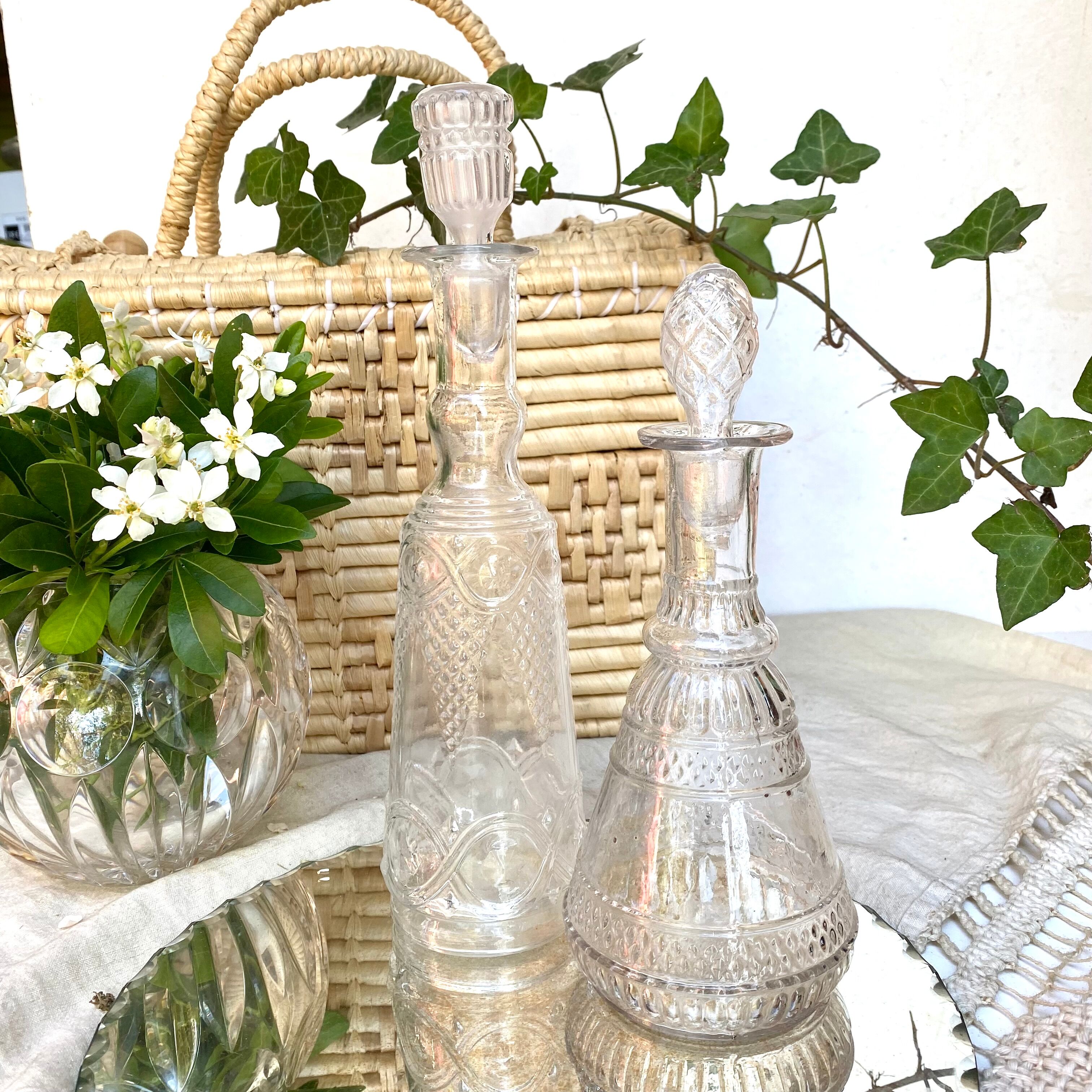 Antique glass carafes