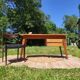 Scandinavian minimalist desk with compass feet