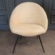 Armchair 1960 tubular black and fabric polar bear twentieth