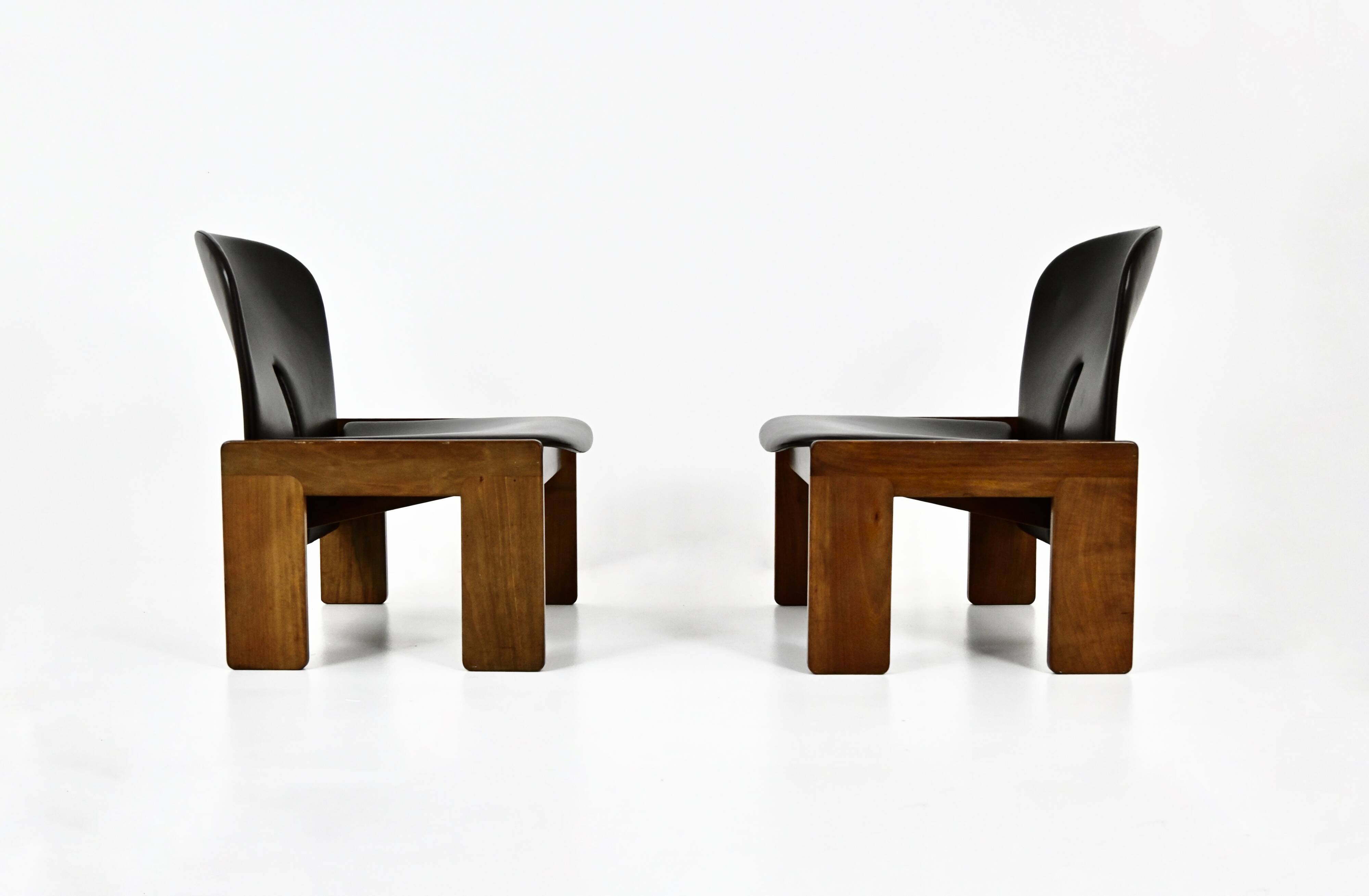 Set of 2 model 925 lounge chairs by Afra & Tobia Scarpa for Cass