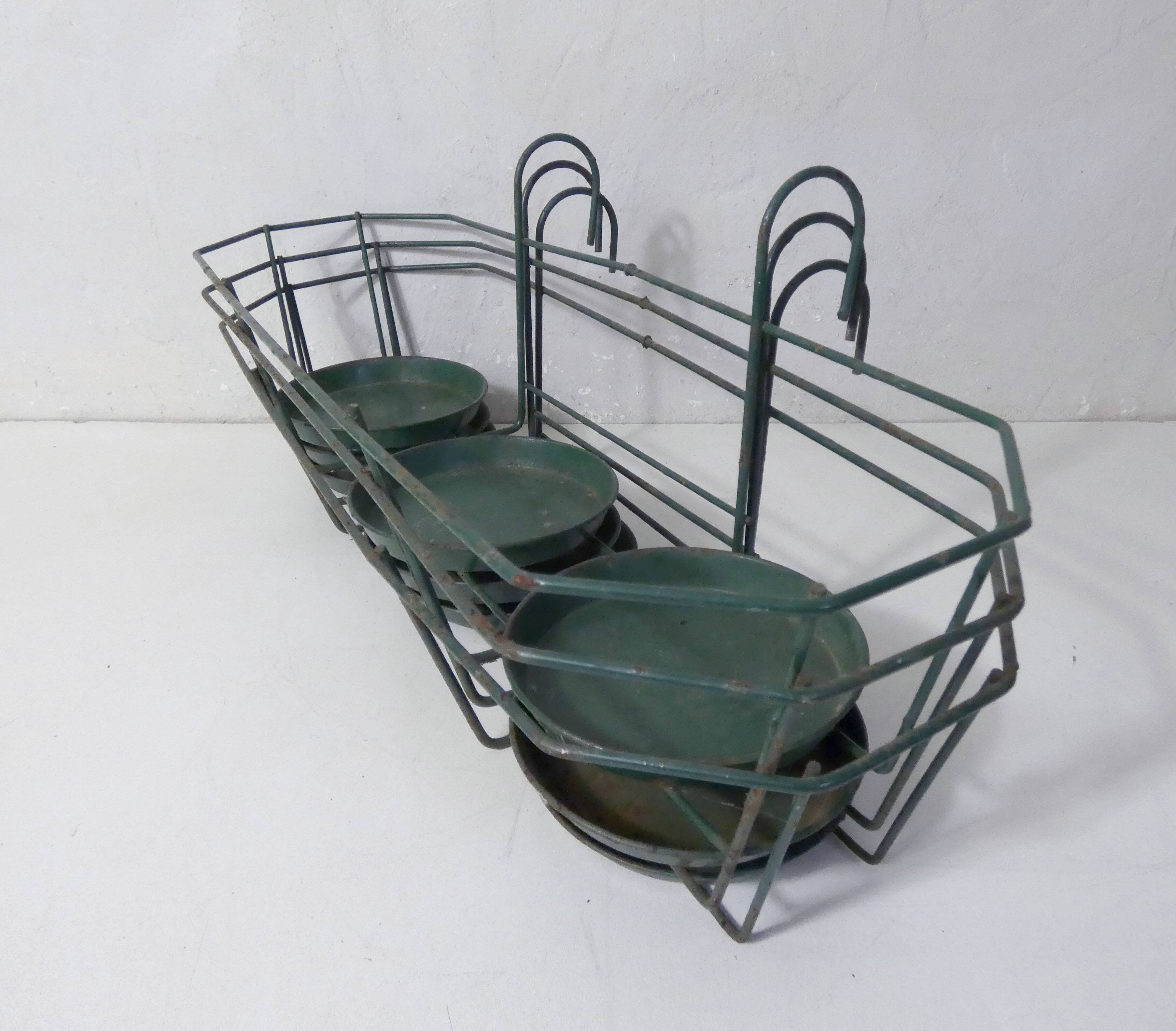 Set of vintage wire metal planters