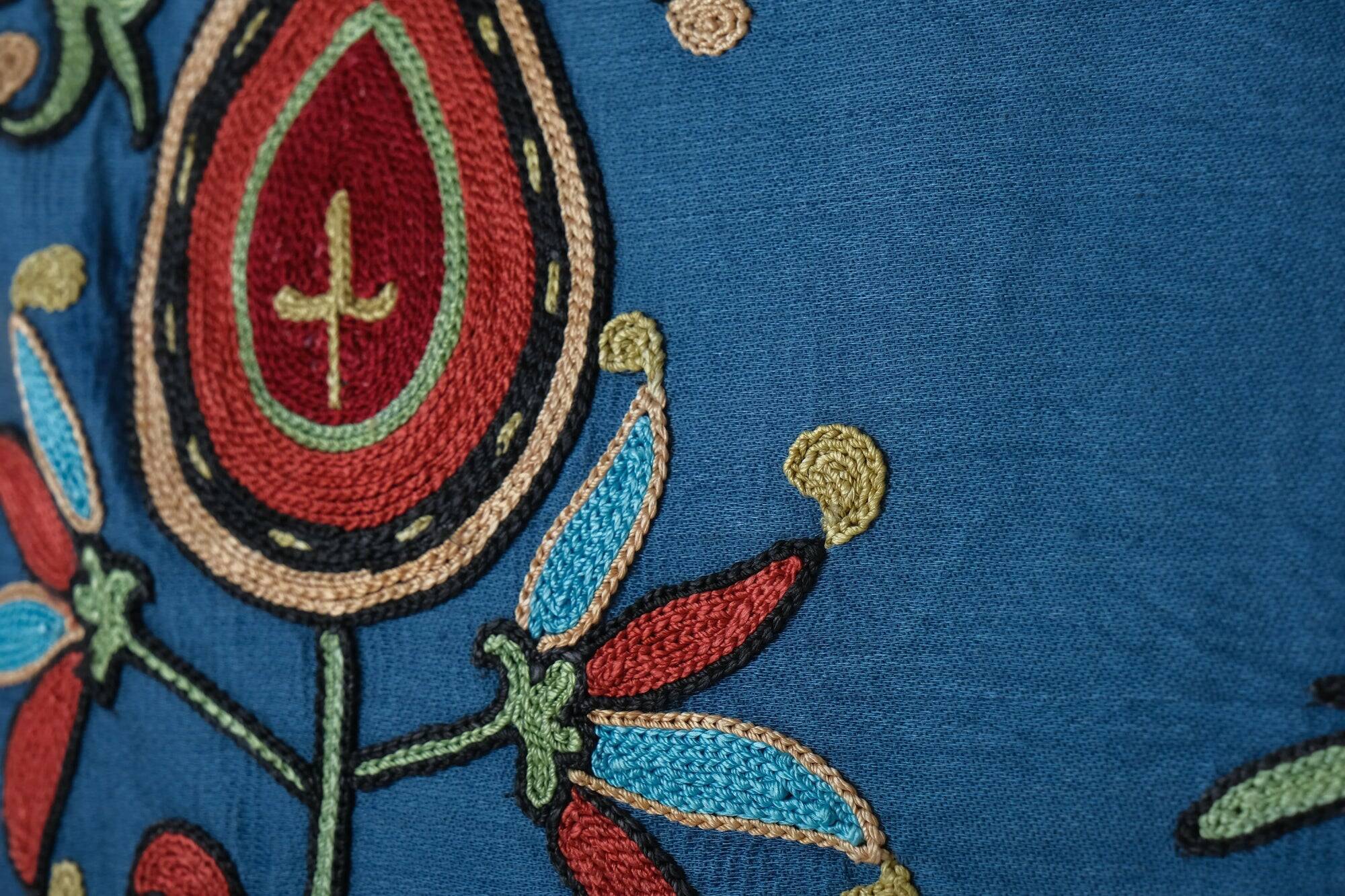 Vintage embroidered cushion cover 51x51 cm