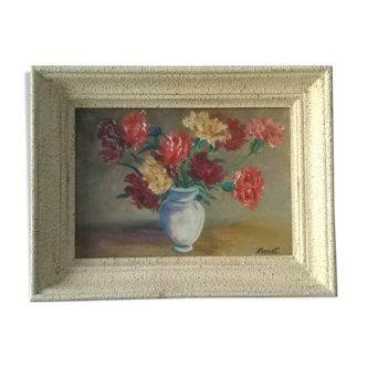 Oil painting Bouquet d'Oeillets