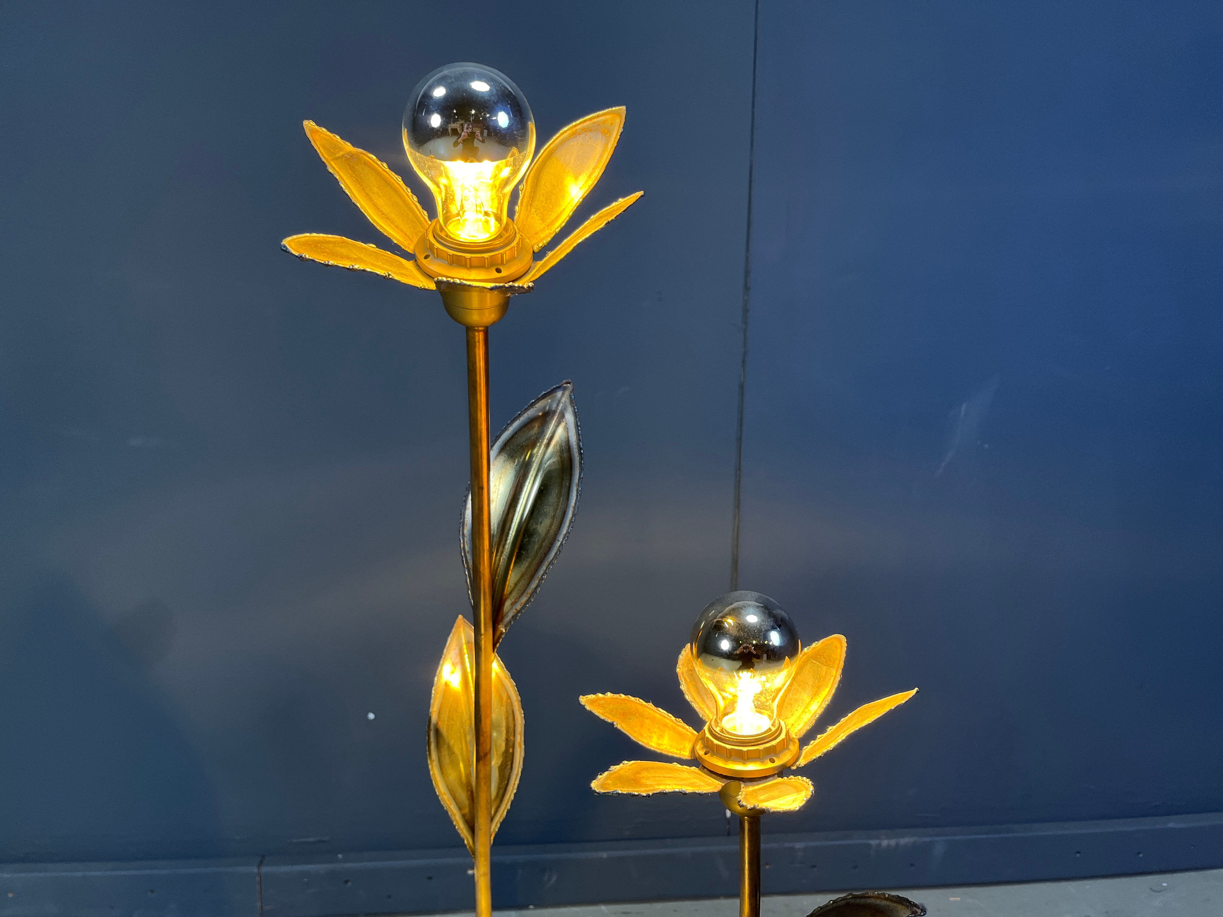 Maison Jansen lotus floor lamp, 1970s