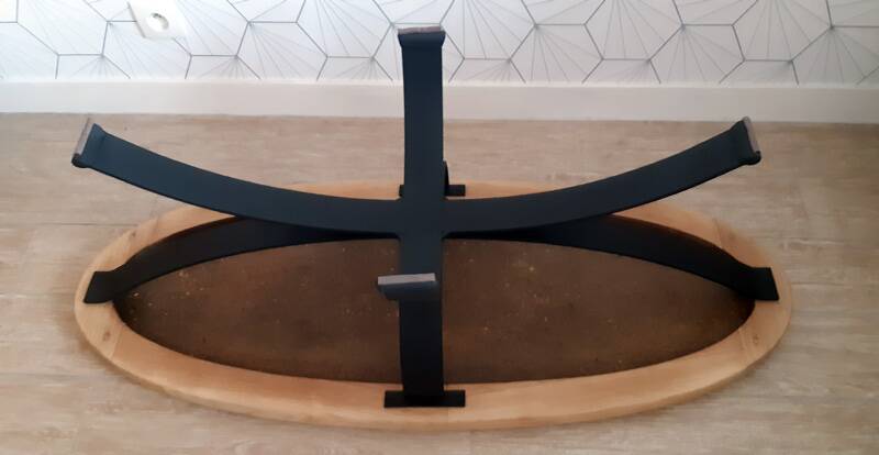 Oval coffee/living room table signed RAYNAUD - 1960s.