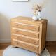Commode vintage rénovée, chêne blond, pieds compas, années 50 60
