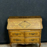 Dresser scriban Louis XV curved a befores in marquèterie