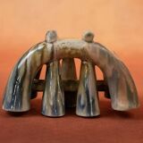 Art Nouveau flower pot in flamed stoneware by Charles Greber