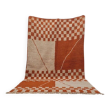 Traditional orange handwoven Berber rug, size 140 x 260 cm