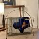 Vintage golden metal magazine rack retro 1960