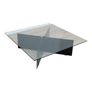 Large 1980s coffee table custom design by Helg & Albini Studio