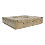 Travertine and brass ashtray